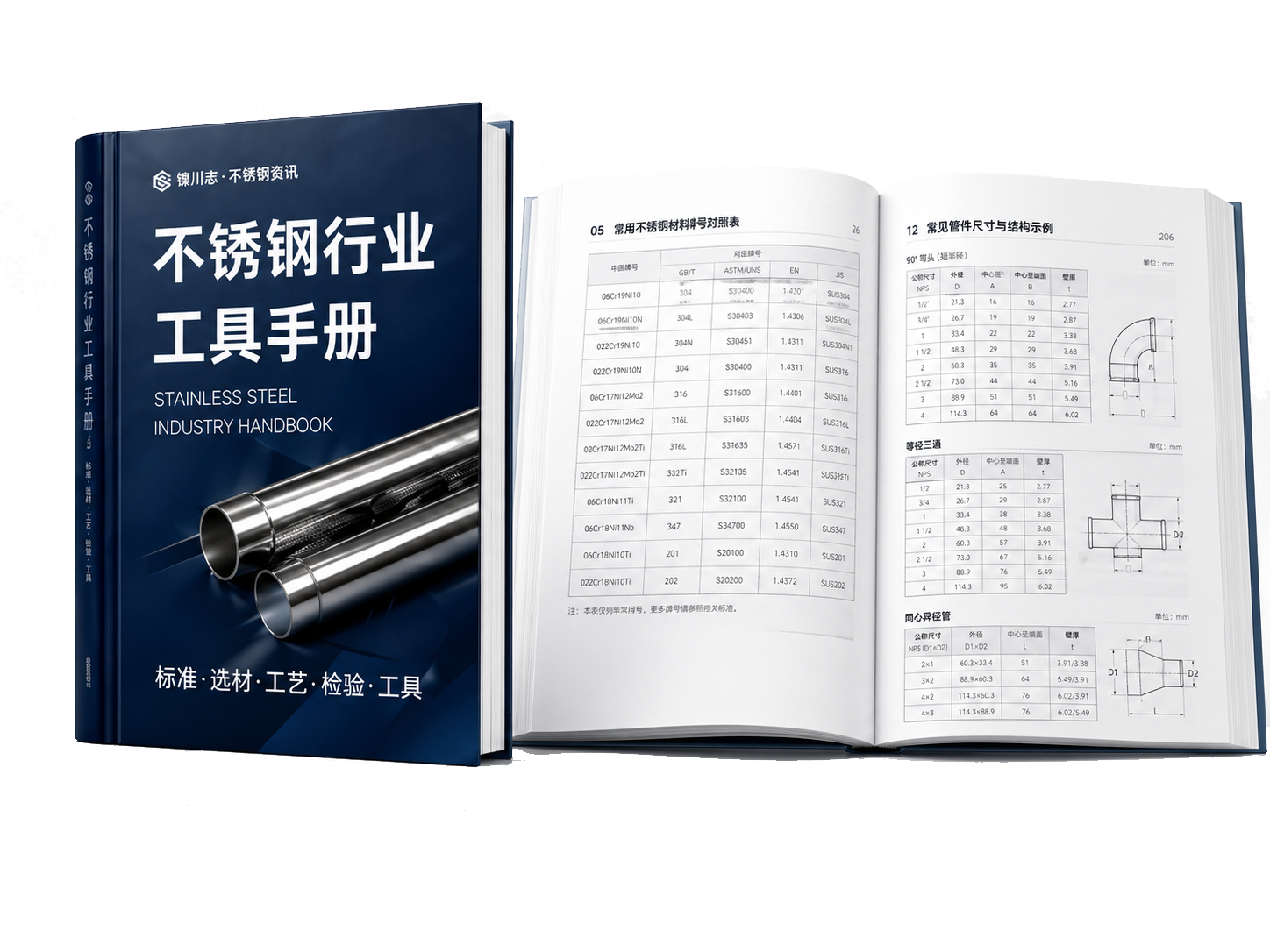 不锈钢行业工具手册书本展示